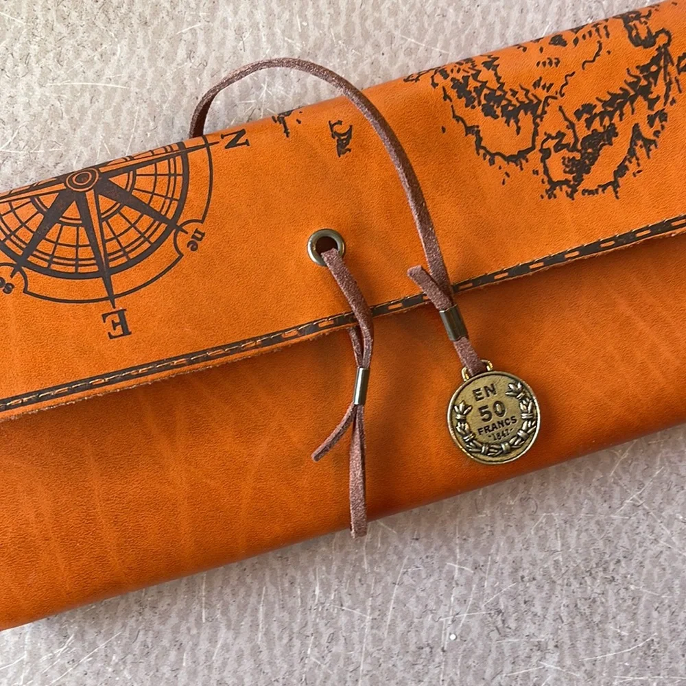 Creative Retro Luxury Treasure Map Pencil Case Roll
